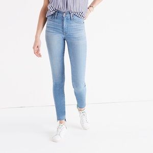 Madewell 9" High Rise Skinny Jean Raw Step Hem Edition Light Blue